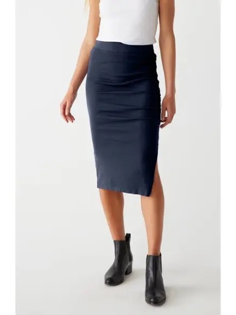 Michael Stars Reyna Ruched midi skirt- L